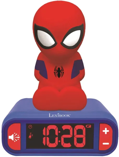 Lexibook Spiderman Alarm Clock with Night Light 3D design SpiderMan and sound effects